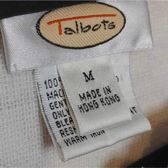 Talbots Size Medium Cotton Zipper Stained Glass Sweater Abstract Floral Print - Picture 6 of 9